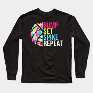 Bump Set Spike Repeat Volleyball Shirt For Girls Teens Women Long Sleeve T-Shirt